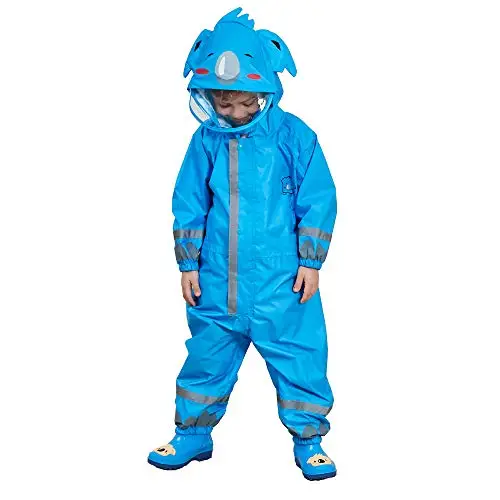 FILOWA Impermeabile Bambino Pioggia Impermeabile Antipioggia Tuta Poncho Portatile Bambini con Cappuccio Ragazze miniatura 3