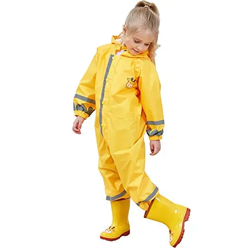 FILOWA Impermeabile per Bambina con Cappuccio Antipioggia Cappotto Pioggia Giacca Lunge Economico Leggero Poncho miniatura 2
