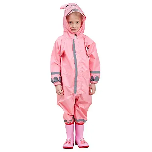 FILOWA Impermeabile Pioggia Bambina Impermeabile Antipioggia Tuta Poncho Portatile Bambini con Cappuccio Ragazze miniatura 3