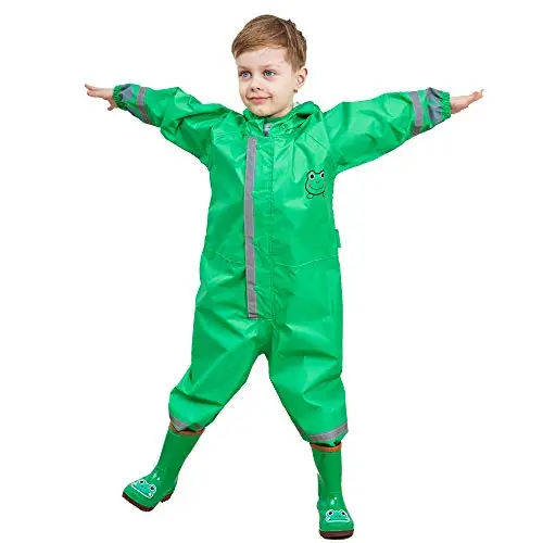 FILOWA Impermeabile Pioggia Bambino Impermeabile Antipioggia Bambini e ragazzi Tuta Poncho Portatile con Cappuccio miniatura 2