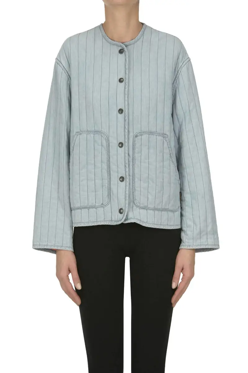 Giubbotto in denim trapuntato Denim Chiaro