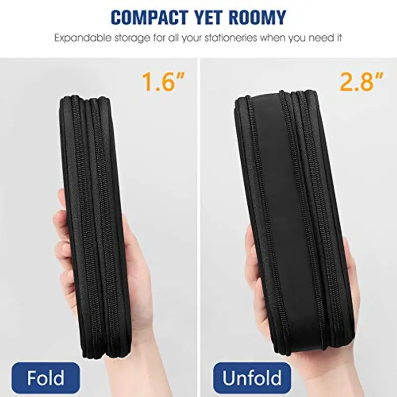 FINTIE Astuccio di Grande Capacità, Espandibile Portatile Cancelleria Portamatite Trucco Borsa con Cerniera per Scuola Ufficio Adulto Ragazze Ragazzi Studenti miniatura 2