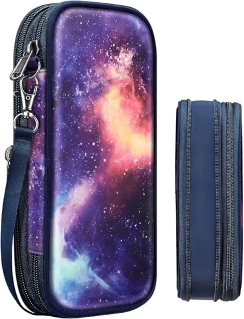 FINTIE Astuccio di Grande Capacità, Espandibile Portatile Cancelleria Portamatite Trucco Borsa con Cerniera per Scuola Ufficio Adulto Ragazze Ragazzi Studenti,