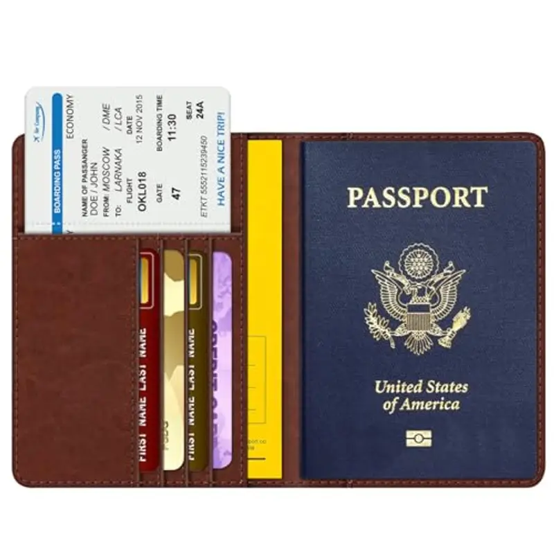 FINTIE Porta passaporto Marrone 1600029 miniatura 2