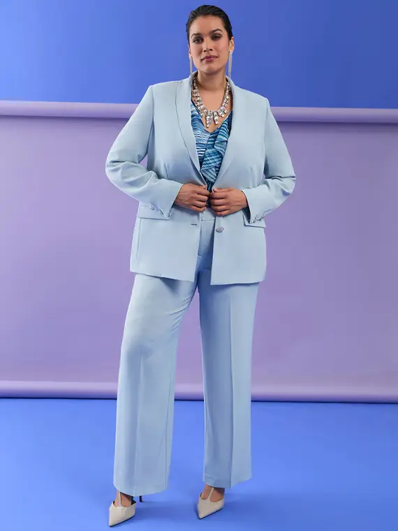 Blazer con bottoni gioiello Donna, Azzurro (56 IT)