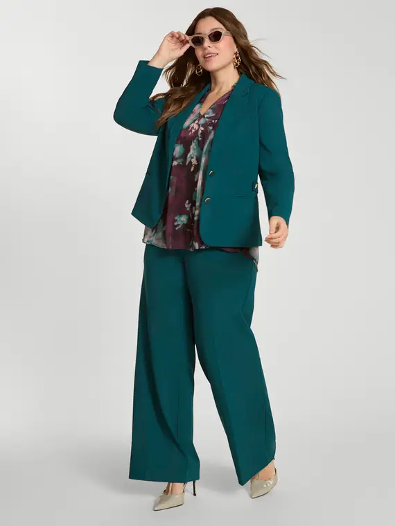 Blazer cropped in tessuto stretch Donna, Ottanio (56 IT)