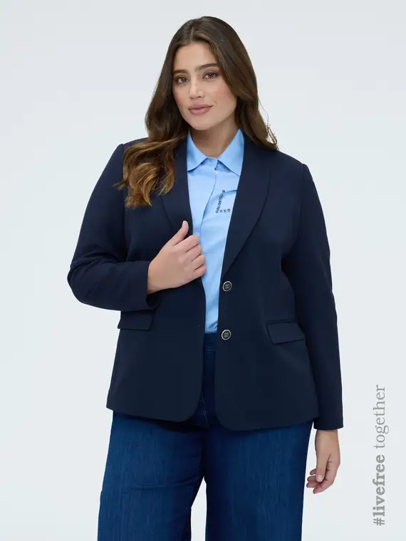 Blazer fitted in tessuto stretch Donna, Blu (58 IT)