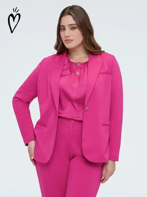 Blazer in Punto Milano Donna, Fucsia (52 IT)