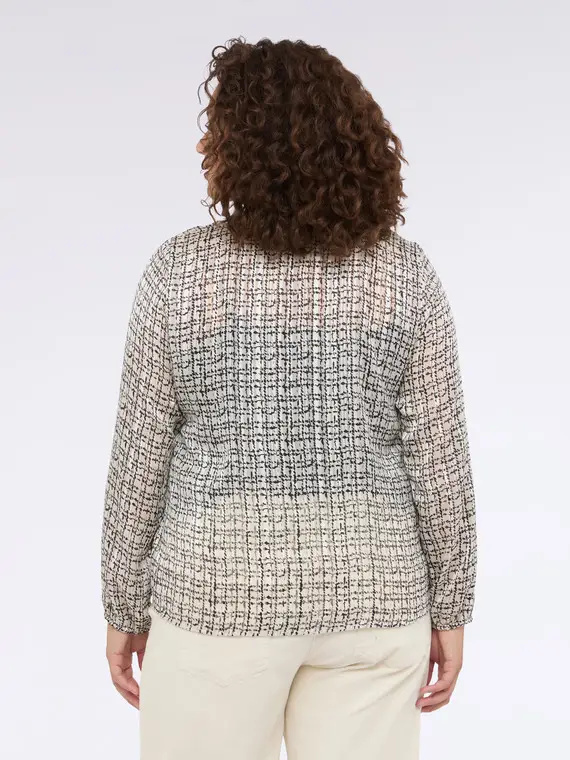 Blusa con stampa e dettaglio cut out Donna, Nero (58 IT) miniatura 2