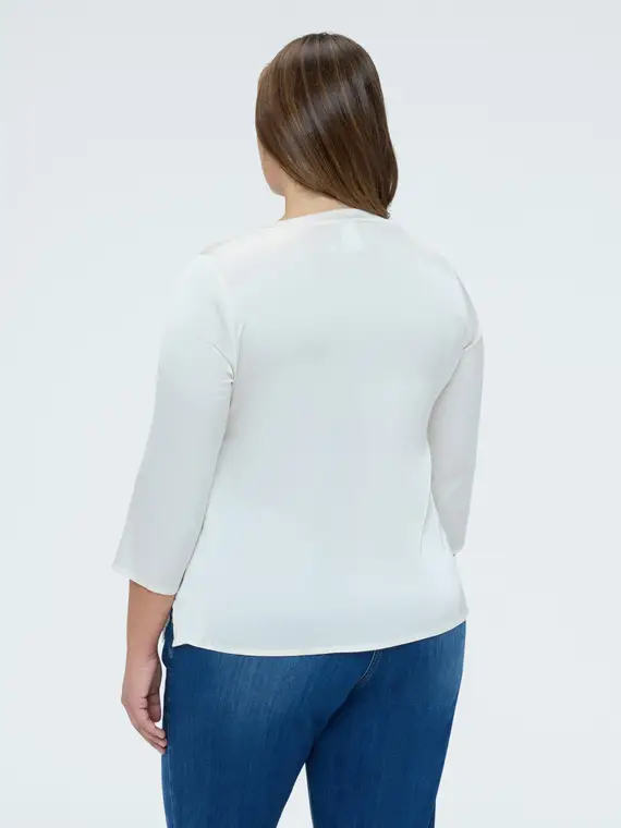 Blusa in raso Positive feeling Donna, Bianco (58 IT) miniatura 2