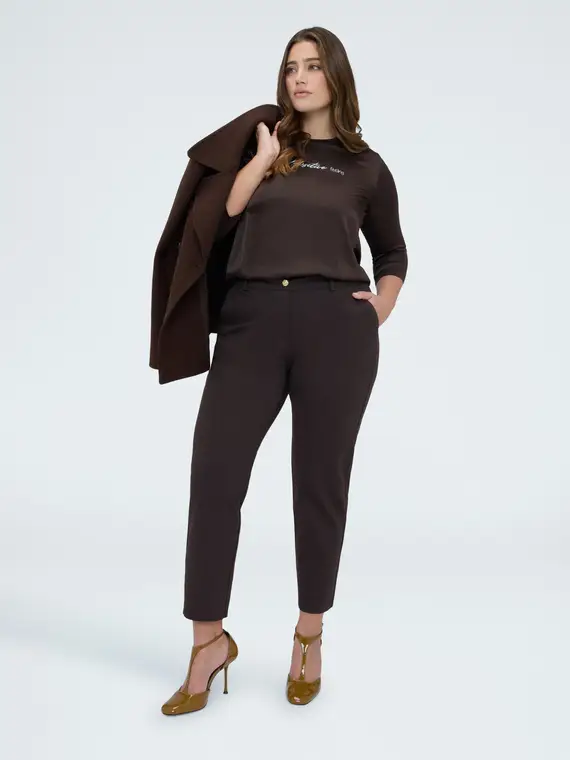 Blusa in raso Positive feeling Donna, Marrone (54 IT) miniatura 3