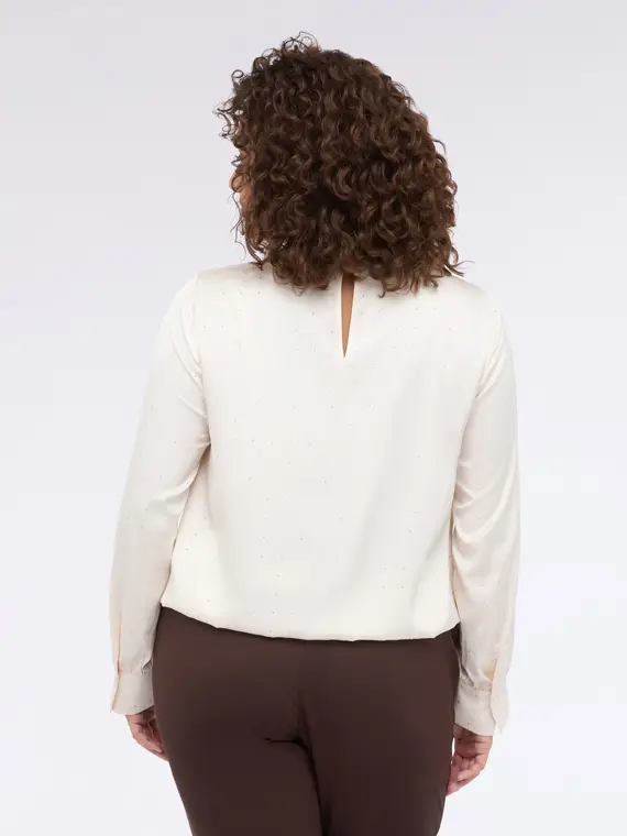 Blusa in raso tempestata di punti luce Donna, (46 IT) miniatura 2