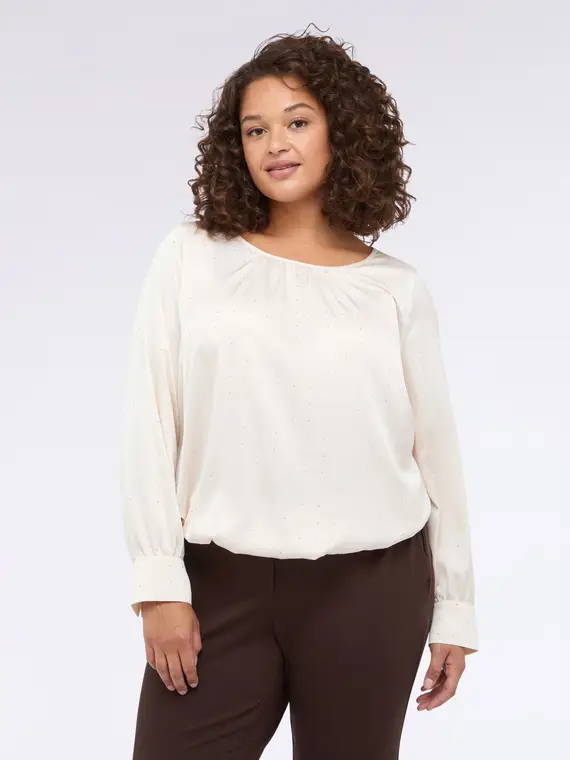 Blusa in raso tempestata di punti luce Donna, (46 IT)