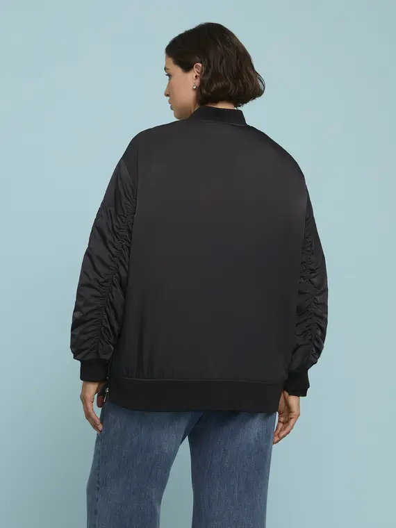 Bomber leggero Donna, Nero (46 IT) miniatura 2