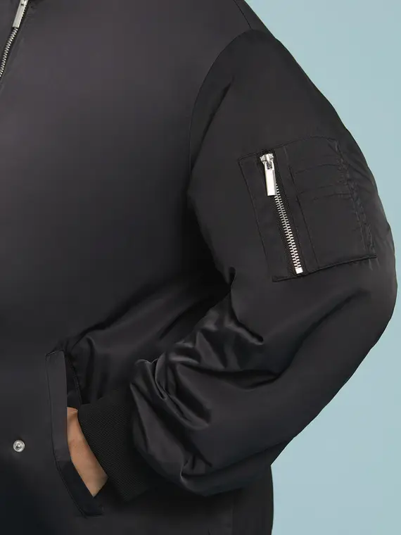 Bomber leggero Donna, Nero (46 IT) miniatura 3