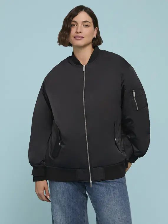 Bomber leggero Donna, Nero (46 IT)