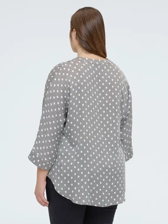 Camicia a pois in raso di viscosa Donna, (50 IT) miniatura 2