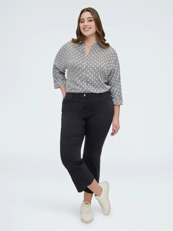 Camicia a pois in raso di viscosa Donna, (50 IT) miniatura 3