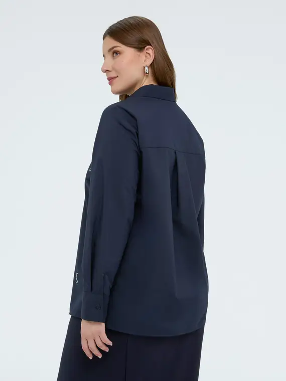 Camicia con applicazioni crystal Donna, Blu (56 IT) miniatura 2