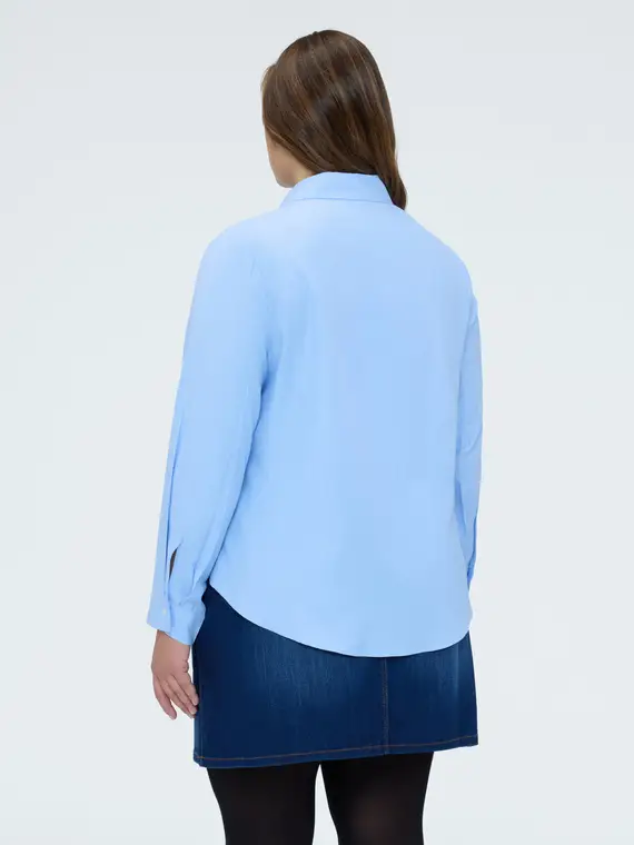 Camicia con scritta in strass Donna, Azzurro (52 IT) miniatura 2