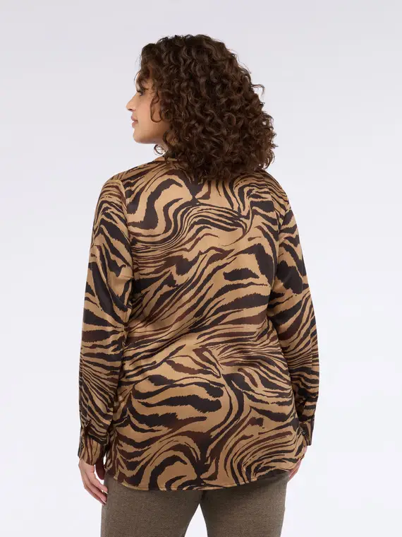 Camicia con stampa zebrata in raso Donna, (46 IT) miniatura 2