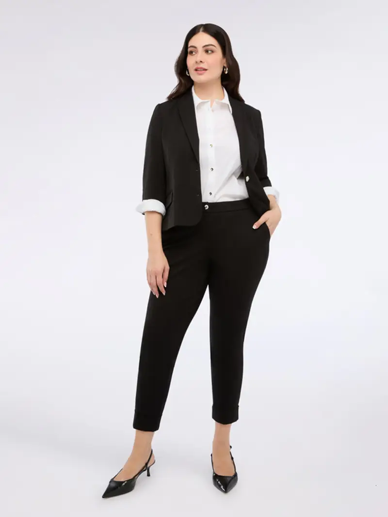 Fiorella Rubino - Camicia in cotone stretch Donna, Bianco Taglia: 43 (52 IT) miniatura 2