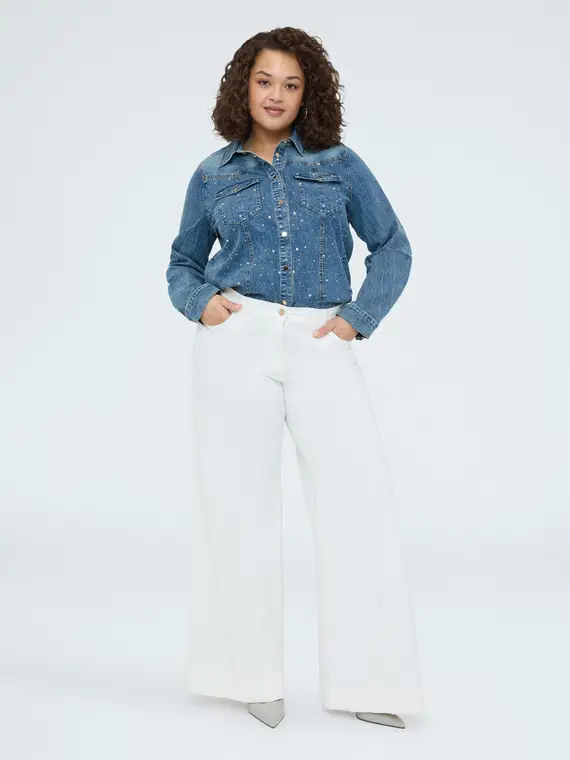 Camicia in denim con punti luce Donna, (48 IT) miniatura 3