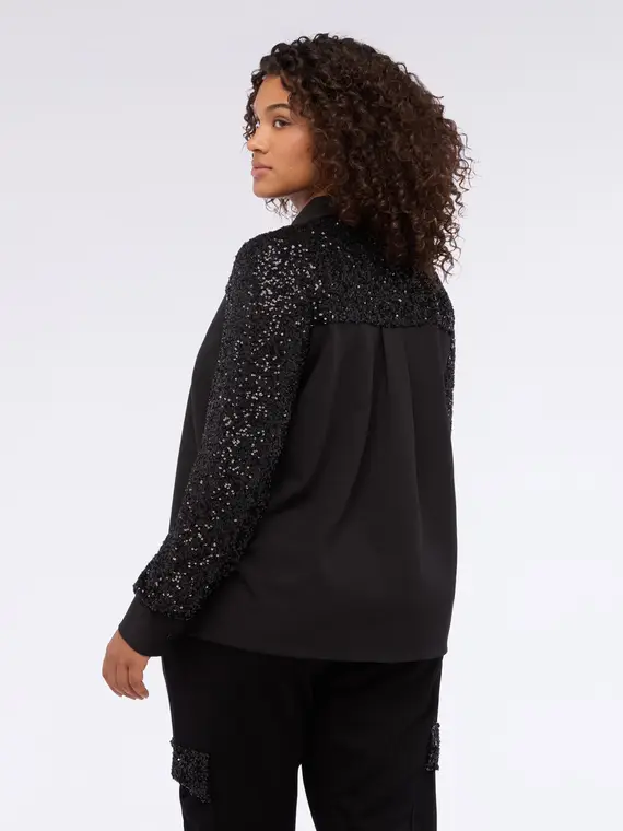 Camicia in felpa con paillettes Donna, (44-46 IT) miniatura 2