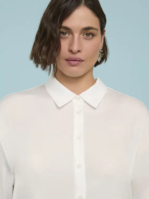 Camicia in raso dalla linea morbida e confortevole Donna, Bianco (44-46 IT) miniatura 3