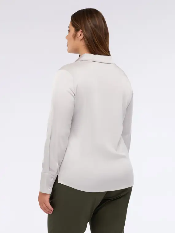 Camicia in raso di viscosa Donna, Grigio (58 IT) miniatura 2