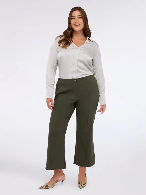 Camicia in raso di viscosa Donna, Grigio (58 IT) miniatura 3