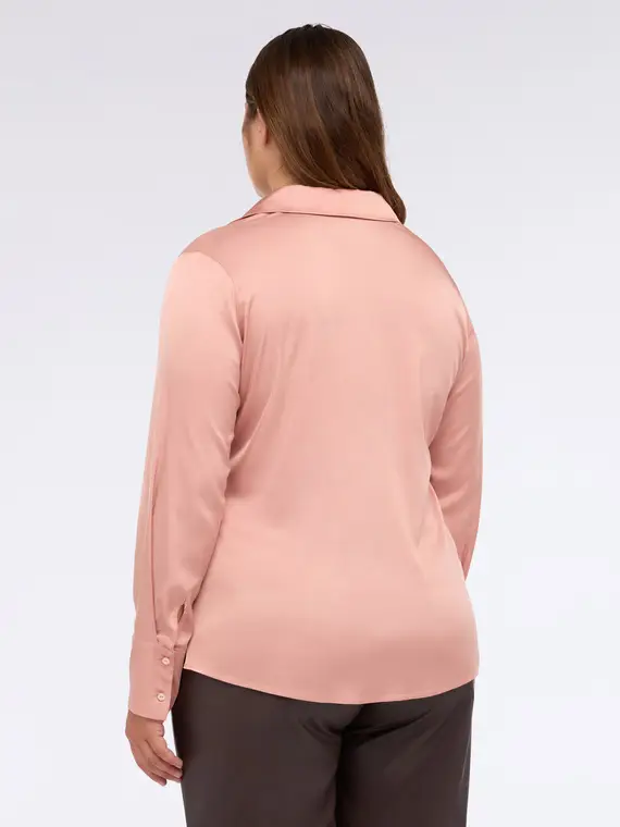 Camicia in raso di viscosa Donna, Rosa (58 IT) miniatura 2