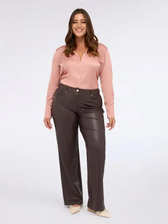 Camicia in raso di viscosa Donna, Rosa (58 IT)