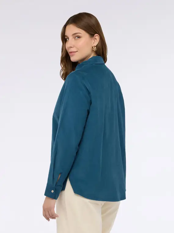 Camicia in velluto a coste Donna, Ottanio (56 IT) miniatura 2