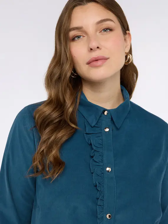 Camicia in velluto a coste Donna, Ottanio (56 IT) miniatura 3