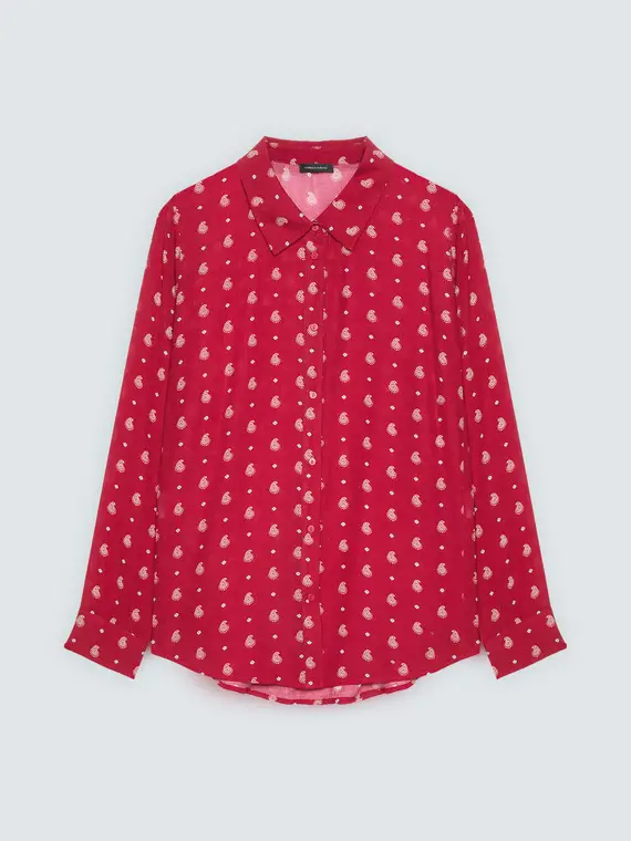Camicia stampa micro paisley Donna, Rosso (46 IT)