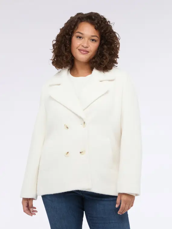 Cappotto con chiusura doppiopetto Donna, Bianco (56 IT) miniatura 3
