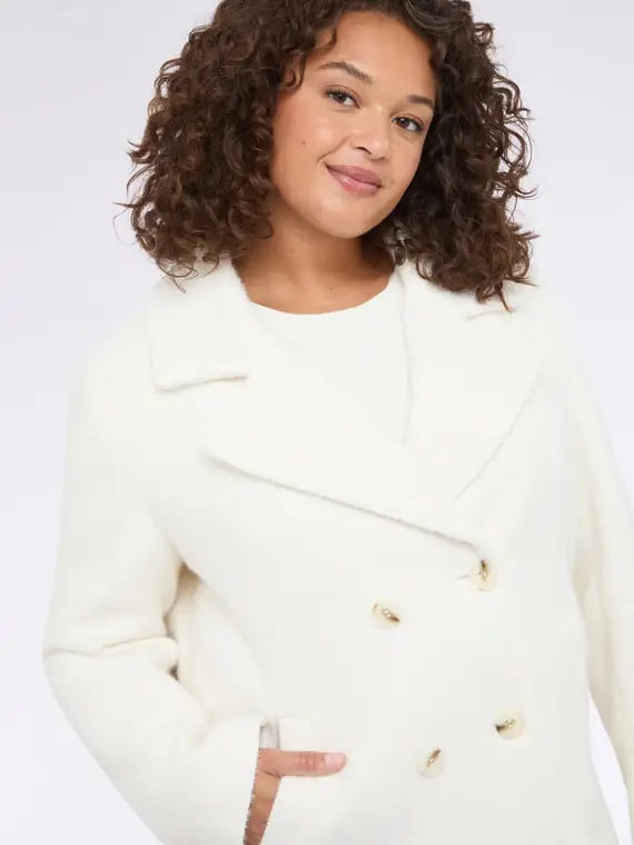 Cappotto con chiusura doppiopetto Donna, Bianco (56 IT)