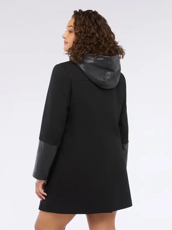 Cappotto con dettagli in tessuto lucido Donna, Nero (58 IT) miniatura 2