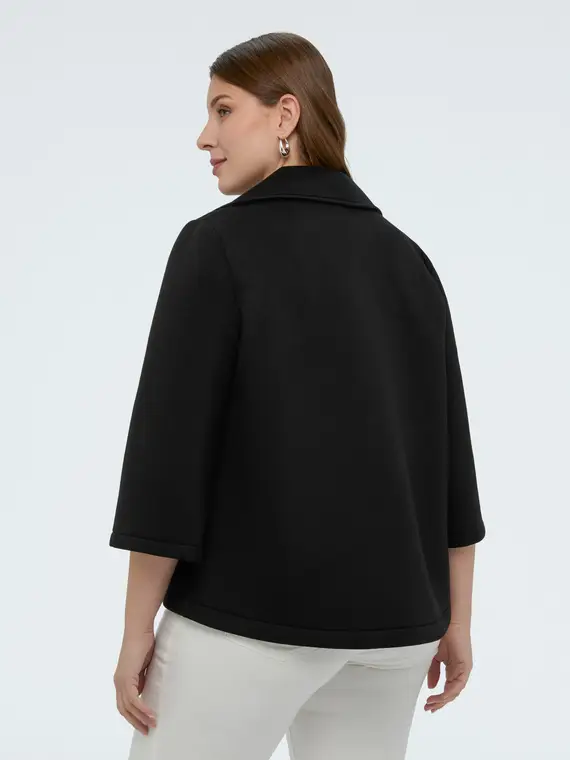 Cappotto corto in scuba doppiopetto Donna, Nero (54 IT) miniatura 2