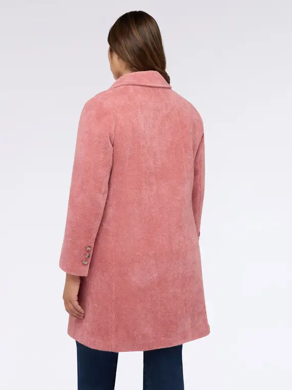 Cappotto effetto bouclé Donna, Rosa (58 IT) miniatura 2