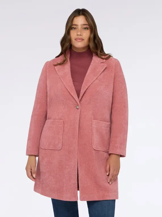 Cappotto effetto bouclé Donna, Rosa (58 IT) miniatura 3