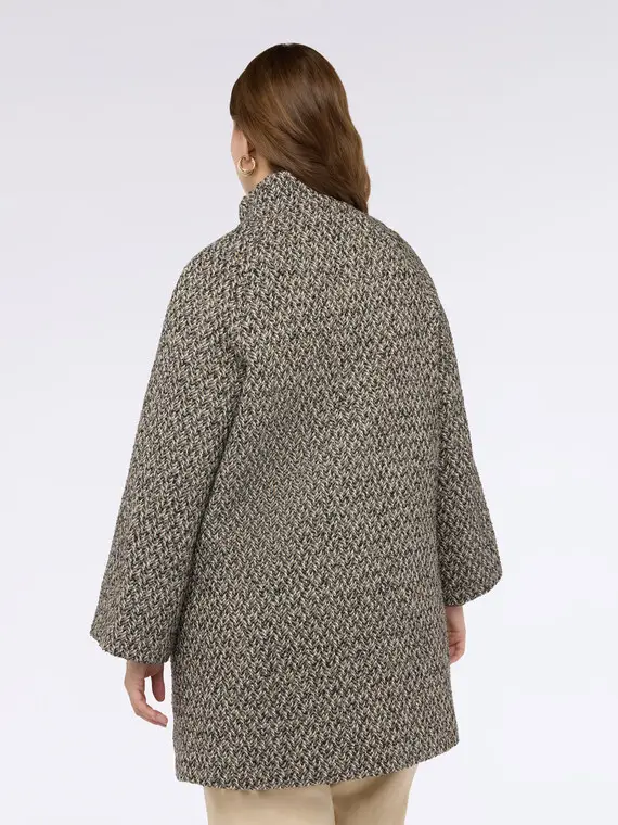 Cappotto in jacquard con collo alto Donna, Beige (60-62 IT) miniatura 2