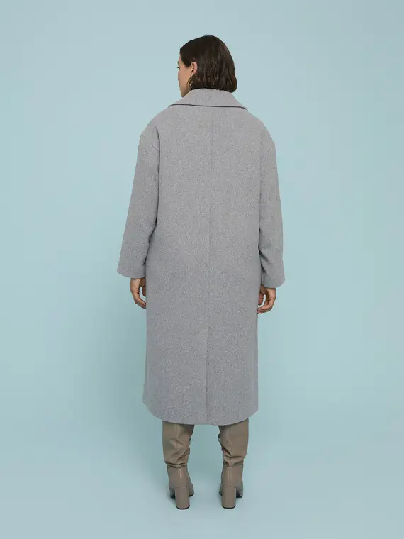 Cappotto lungo in panno misto lana Donna, Grigio (46 IT) miniatura 2