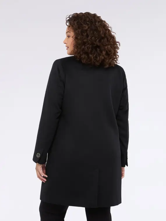 Cappotto lungo misto lana con bottoni Donna, Nero (58 IT) miniatura 2