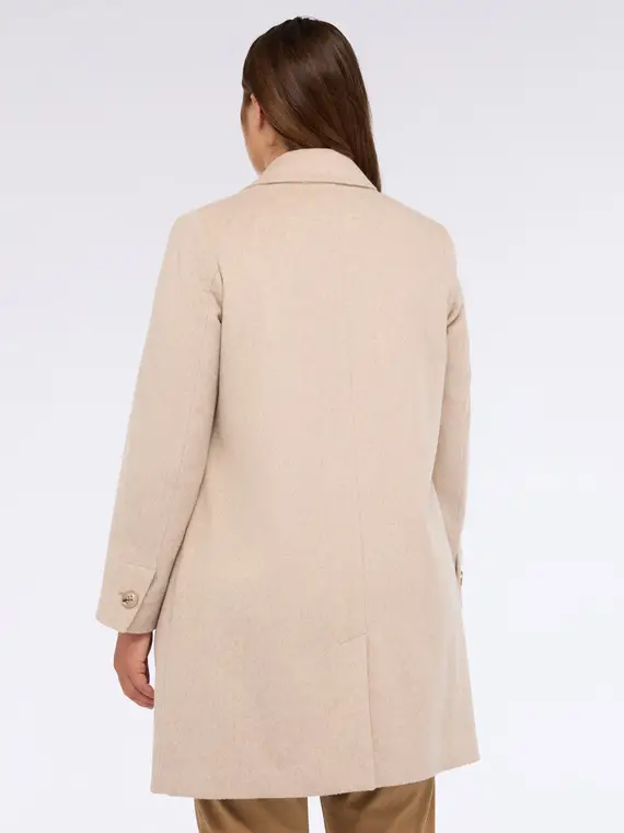 Cappotto misto lana con bottoni e collo a lancia Donna, Beige (46 IT) miniatura 2