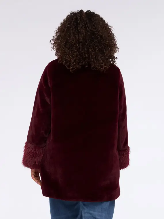 Cappotto peluches Donna, Bordeaux (46 IT) miniatura 2