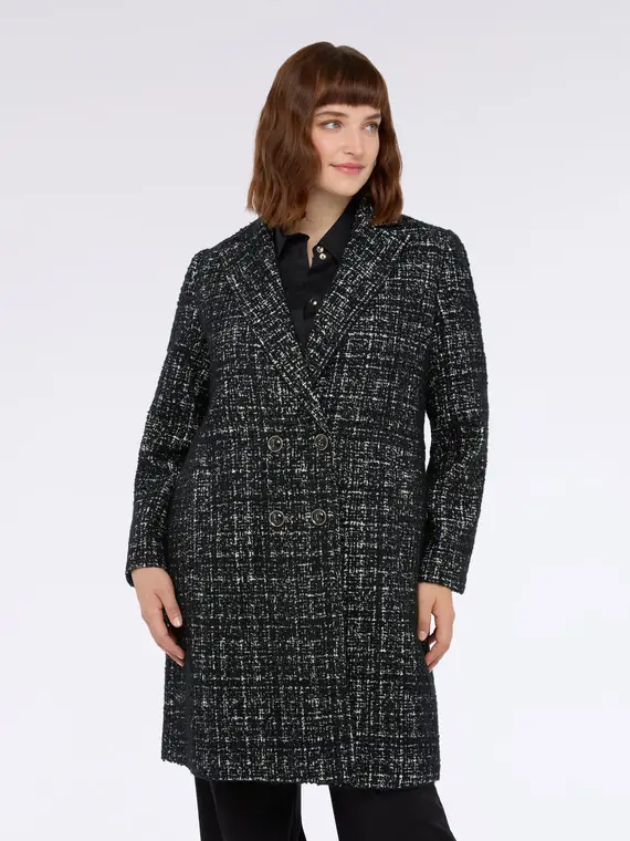 Cappotto tessuto bouclé in misto lana Donna, Nero (58 IT) miniatura 3