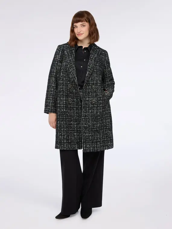Cappotto tessuto bouclé in misto lana Donna, Nero (58 IT)