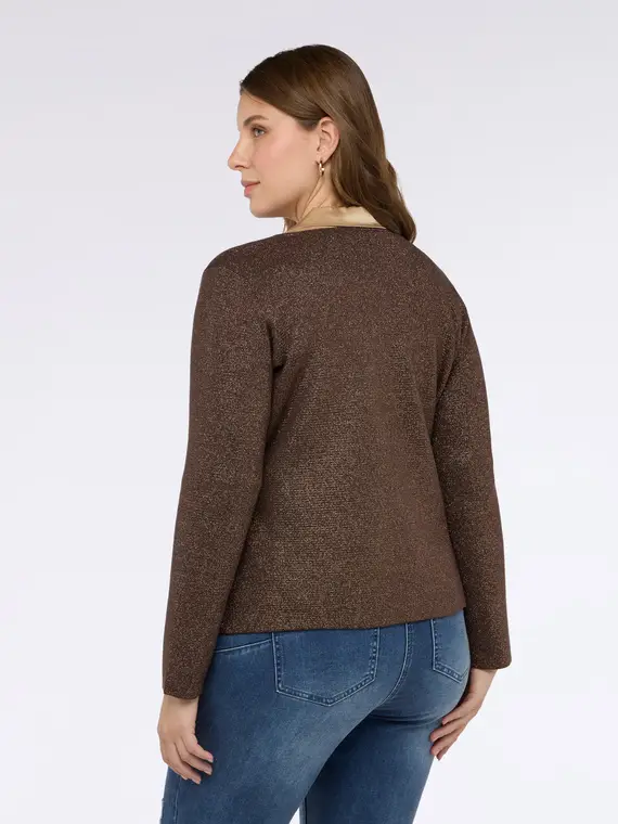 Fiorella Rubino Cardigan Donna Marrone 3894694 miniatura 2
